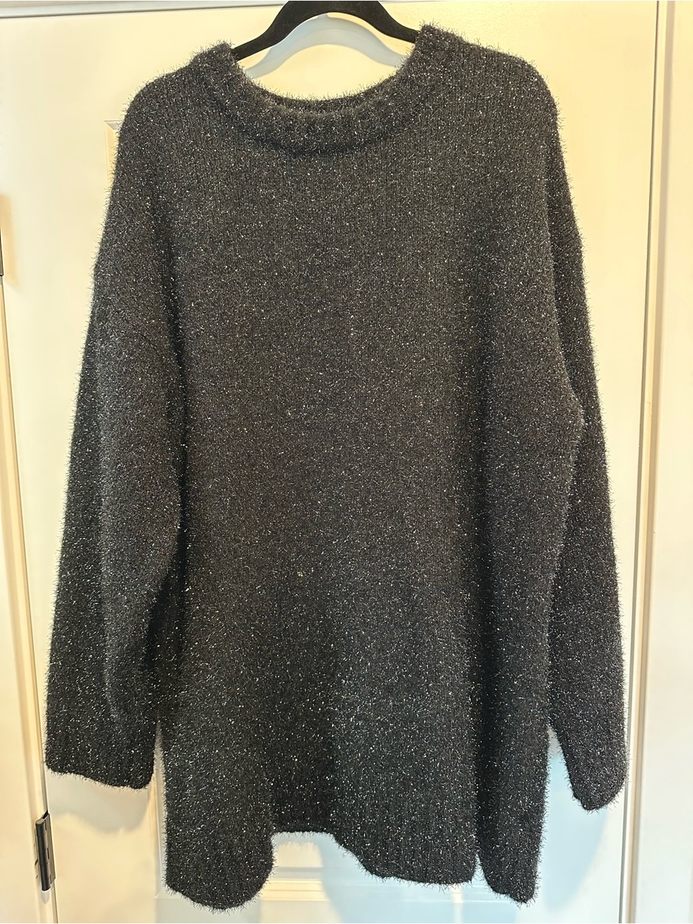 Cozy H&M Sparkle Crewneck Sweater Dress - Black